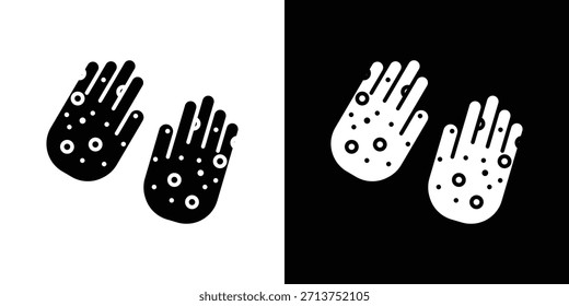Ícone de mão imprudente. Ilustração vetorial. Silhueta em preto