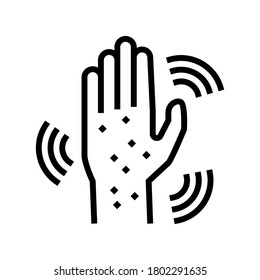 vector de icono de línea de mano de erupción. signo de la mano apretada. símbolo de contorno aislado ilustración negra