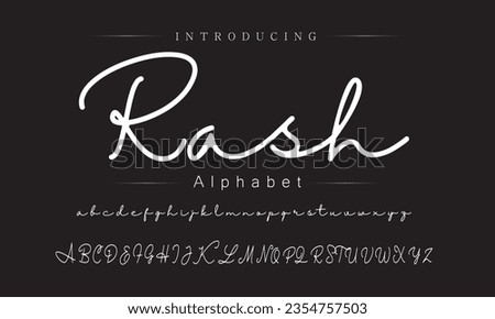 Rash Vintage Brush Script Modern Font. Retro Typeface. Vector Illustration.
