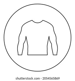 Rashguard Long sleeves top icon in circle round black color vector illustration solid outline style simple image
