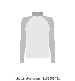 Rashguard template design. Long sleeves top. Vector illustration in grey tones.