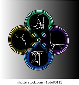 The Rashidun Caliphate names (Abu Bakr, Umar, Uthman, Ali) which is the first four  caliphs in Islam's history that rule after the death of Muhammad (Peace be upon him)