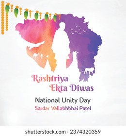 Rashtriya Ekta Diwas, Indien National Unity Day. Abstrakter bunter Hintergrund-Vektorgrafik. 31. Oktober