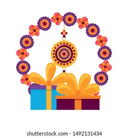 Rasksha bandhan design, hindu celebration india festival culture tradition and religion theme Vector illustration