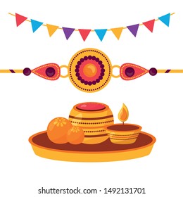 Rasksha bandhan design, hindu celebration india festival culture tradition and religion theme Vector illustration