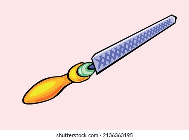 rasp cartoon vector with yellow handle