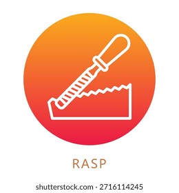 Rasp Gradient Fill Icon, Mini Illustration Relate To Carpentry, Wood Industry. Use For Modern Concept, Ui, Ux Web And App Development.