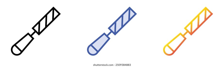 ícone rasp. Design de estilo linear, preenchimento azul e gradiente isolado em plano de fundo branco