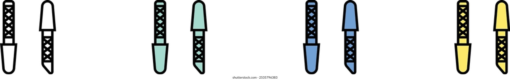 rasp icon. Outline, Green, Blue and Yellow Style Design Isolated On White Background