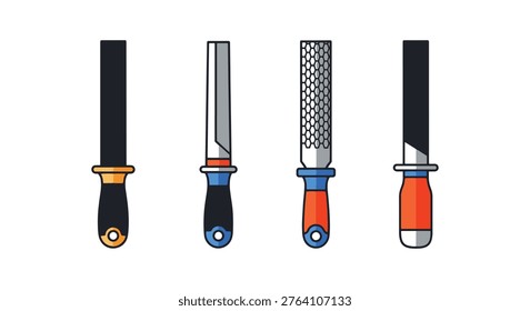 Rasp Line art vector set simple abstract