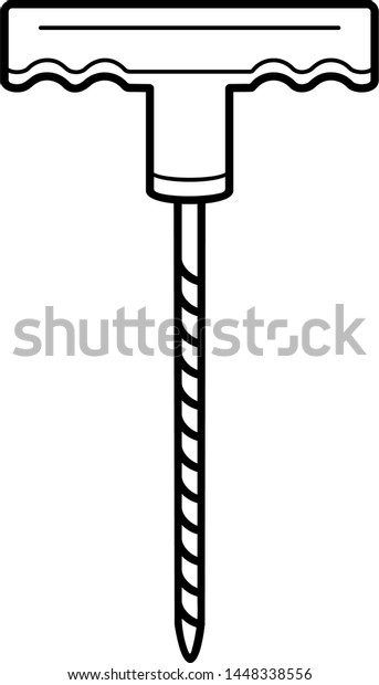 Rasp tool. Car tyre repair.\
Vector flat outline icon illustration isolated on white\
background.