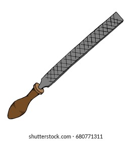 rasp with a wooden handle. Hand tool icon. Vector illustration.
