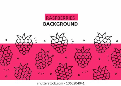 Raspberries background. isolated on white background