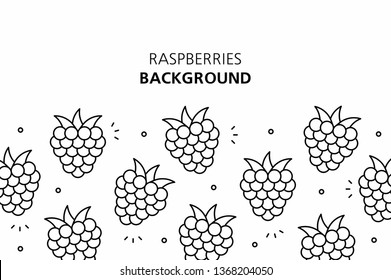 Raspberries background. isolated on white background