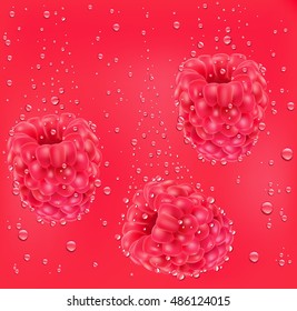 raspberries falling to the juice