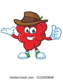 Raspberries Mascot character design vector with cowboys hat