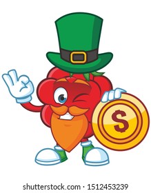 Raspberries Mascot character design vector with patrick day custom