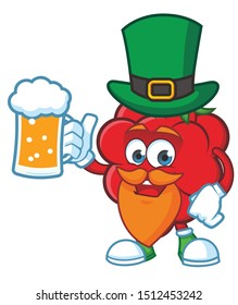 Raspberries Mascot character design vector with patrick day custom