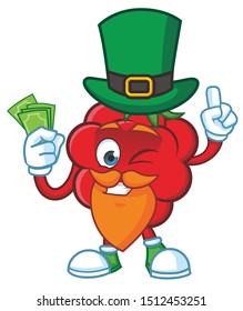 Raspberries Mascot character design vector with patrick day custom