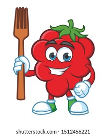 Raspberries Mascot character design vector