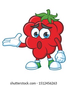 Raspberries Mascot character design vector