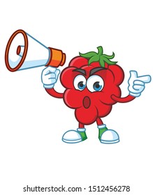 Raspberries Mascot character design vector