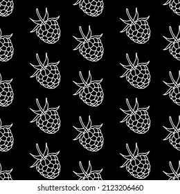  raspberries seamless pattern. Seamless background with raspberry. Vector illustration. 