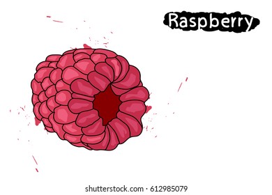 raspberries. squirt of raspberry juice.