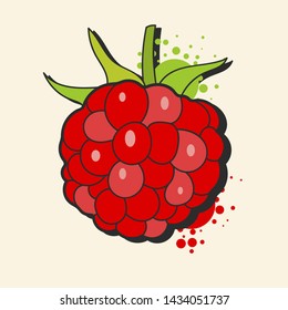 Raspberries, Vector Image Ready For Your Design