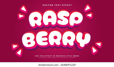 Raspberry 3d editable text effect template Suitable for Cute Style