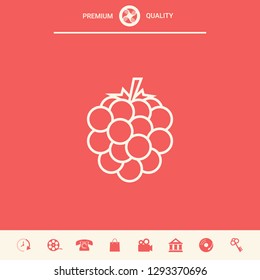Raspberry, blackberry line icon. Graphic elements for your design