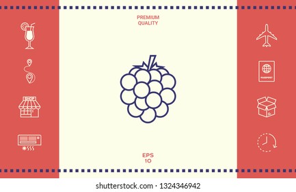 Raspberry, blackberry line icon. Graphic elements for your design