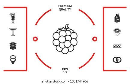 Raspberry, blackberry line icon. Graphic elements for your design