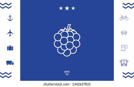 Raspberry, blackberry line icon. Graphic elements for your design