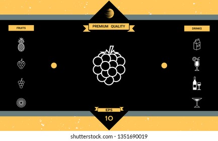 Raspberry, blackberry line icon. Graphic elements for your design