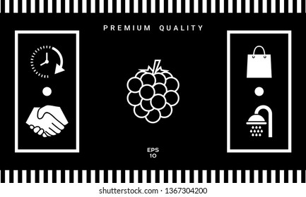 Raspberry, blackberry line icon. Graphic elements for your design