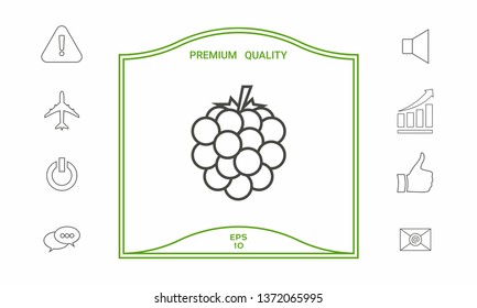 Raspberry, blackberry line icon. Graphic elements for your design