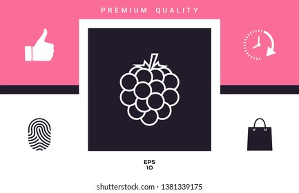 Raspberry, blackberry line icon. Graphic elements for your design