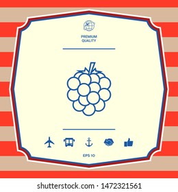 Raspberry, blackberry line icon. Graphic elements for your design
