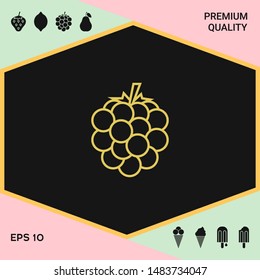 Raspberry, blackberry line icon. Graphic elements for your design