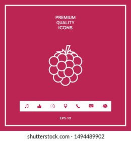 Raspberry, blackberry line icon. Graphic elements for your design