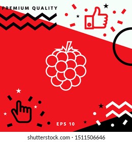 Raspberry, blackberry line icon. Graphic elements for your design