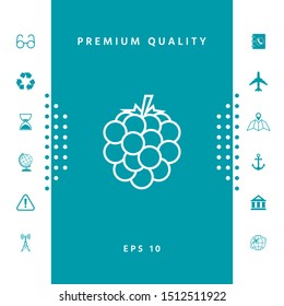 Raspberry, blackberry line icon. Graphic elements for your design