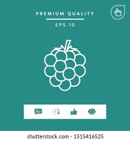 Raspberry, blackberry line icon. Graphic elements for your design