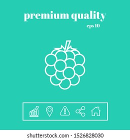 Raspberry, blackberry line icon. Graphic elements for your design