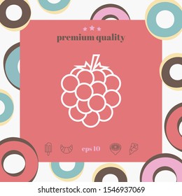 Raspberry, blackberry line icon. Graphic elements for your design