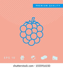 Raspberry, blackberry line icon. Graphic elements for your design