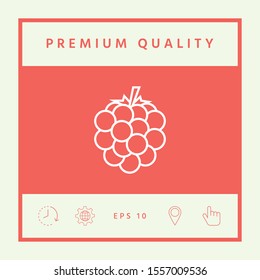 Raspberry, blackberry line icon. Graphic elements for your design