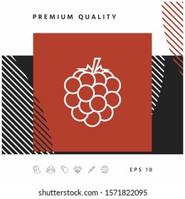 Raspberry, blackberry line icon. Graphic elements for your design