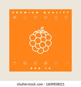 Raspberry, blackberry line icon. Graphic elements for your design